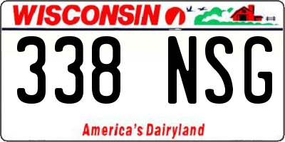 WI license plate 338NSG