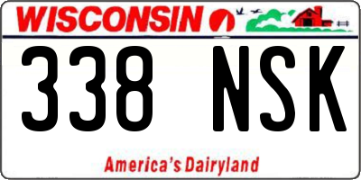 WI license plate 338NSK