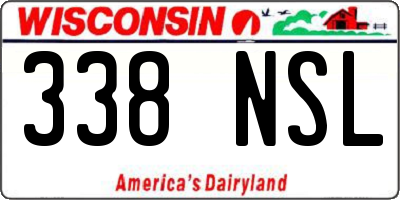 WI license plate 338NSL