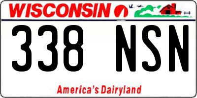 WI license plate 338NSN