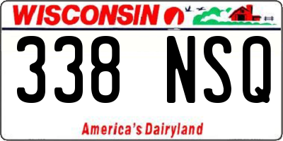 WI license plate 338NSQ
