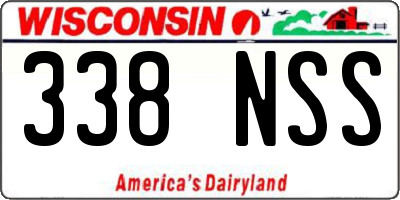 WI license plate 338NSS