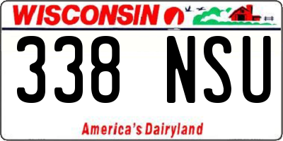 WI license plate 338NSU