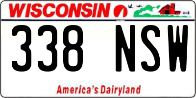 WI license plate 338NSW