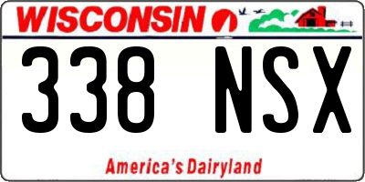 WI license plate 338NSX