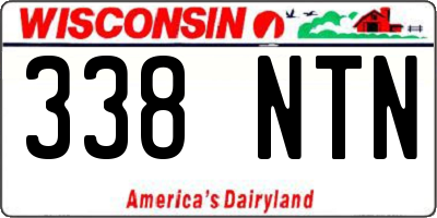 WI license plate 338NTN