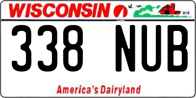 WI license plate 338NUB