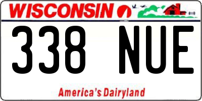 WI license plate 338NUE