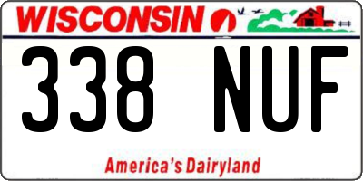 WI license plate 338NUF