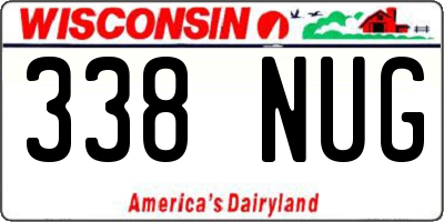 WI license plate 338NUG