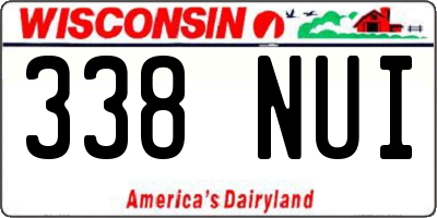 WI license plate 338NUI