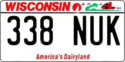 WI license plate 338NUK