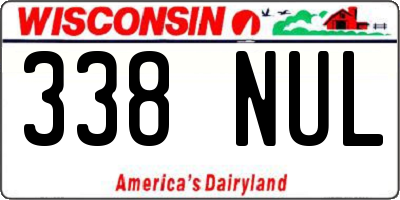 WI license plate 338NUL