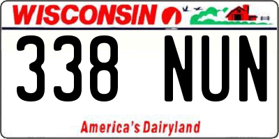 WI license plate 338NUN