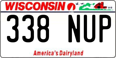 WI license plate 338NUP