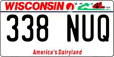 WI license plate 338NUQ