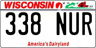 WI license plate 338NUR
