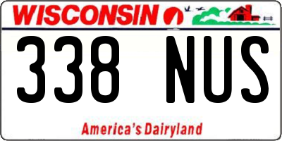 WI license plate 338NUS