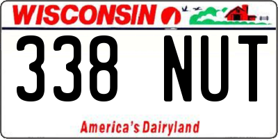WI license plate 338NUT