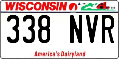 WI license plate 338NVR