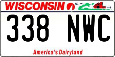WI license plate 338NWC