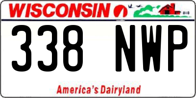 WI license plate 338NWP