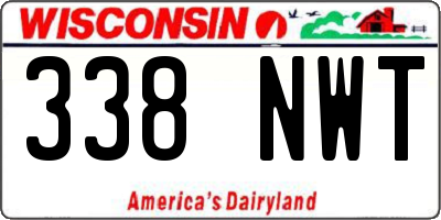 WI license plate 338NWT