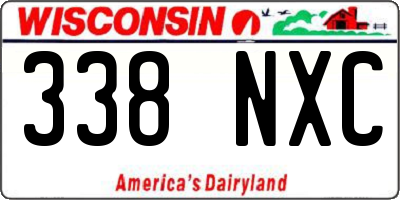 WI license plate 338NXC