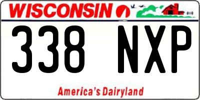 WI license plate 338NXP