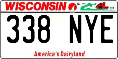 WI license plate 338NYE