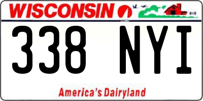 WI license plate 338NYI
