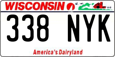 WI license plate 338NYK