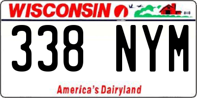 WI license plate 338NYM