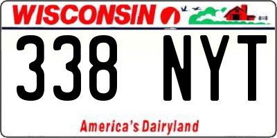WI license plate 338NYT