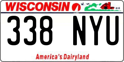 WI license plate 338NYU