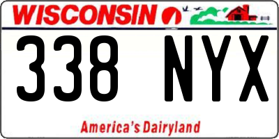 WI license plate 338NYX