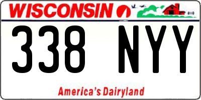 WI license plate 338NYY