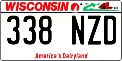 WI license plate 338NZD