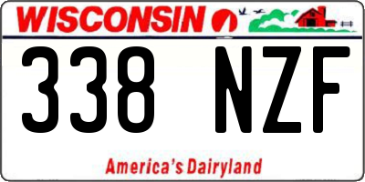 WI license plate 338NZF