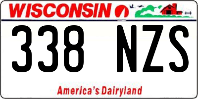 WI license plate 338NZS