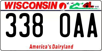 WI license plate 338OAA