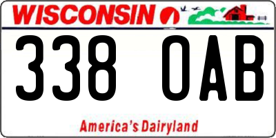 WI license plate 338OAB