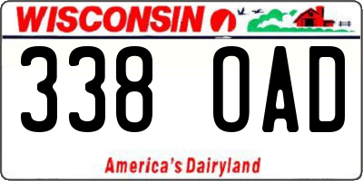 WI license plate 338OAD
