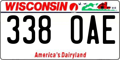 WI license plate 338OAE