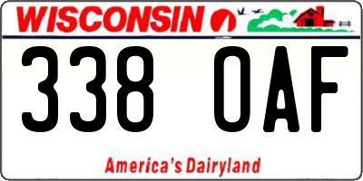 WI license plate 338OAF