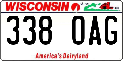 WI license plate 338OAG