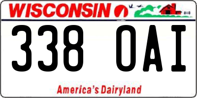WI license plate 338OAI