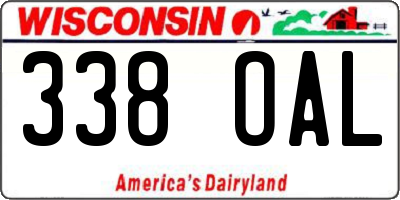 WI license plate 338OAL