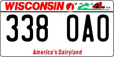WI license plate 338OAO