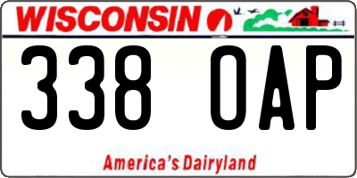 WI license plate 338OAP